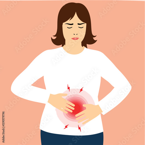 woman experiencing severe abdominal pain