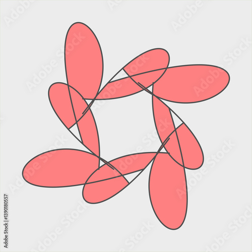 Abstract Geometric line flower icon shape design