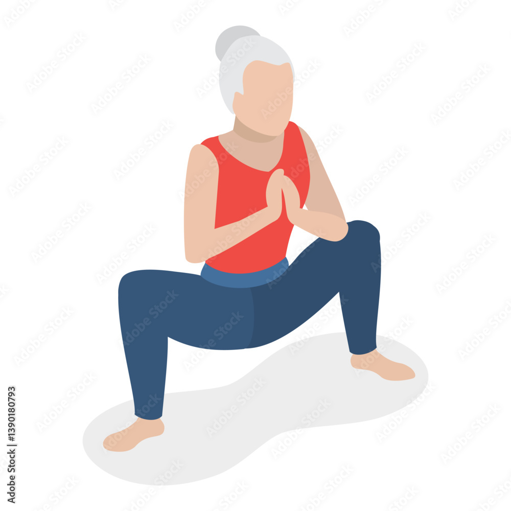 3D Isometric Flat Vector Illustration of Chakra Systems , Collection of Yoga Poses for Women. Item 10 3D Isometric Flat Vector Illustration of Chakra Systems , Collection of Yoga Poses for Women. Item 10