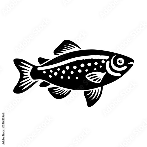 celestial pearl danio fish icon, celestial pearl danio fish line art - simple line art of celestial pearl danio fish, perfect for celestial pearl danio fish logos and icons