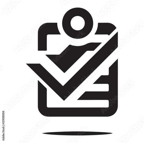 Minimal Checklist logotype, to-do list with checkmarks icon Silhouettes Vector Icon.