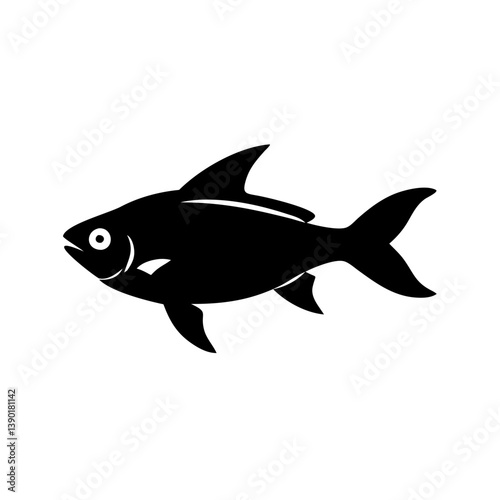 congo tetra fish icon, congo tetra fish line art - simple line art of congo tetra fish, perfect for congo tetra fish logos and icons