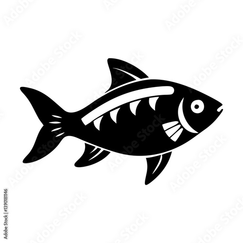 congo tetra fish icon, congo tetra fish line art - simple line art of congo tetra fish, perfect for congo tetra fish logos and icons