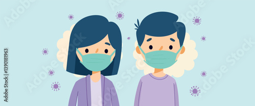 two individuals wearing protective face masks