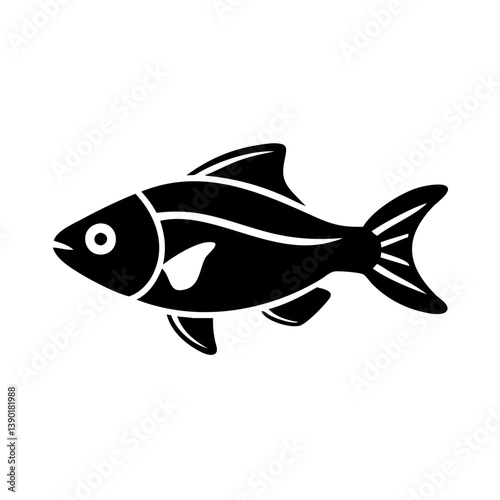 lemon tetra fish icon, lemon tetra fish line art - simple line art of lemon tetra fish, perfect for lemon tetra fish logos and icons