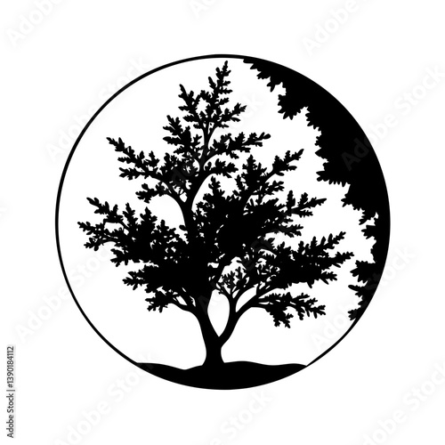 juniper tree icon, juniper tree line art - simple line art of juniper tree, perfect for juniper tree logos and icons