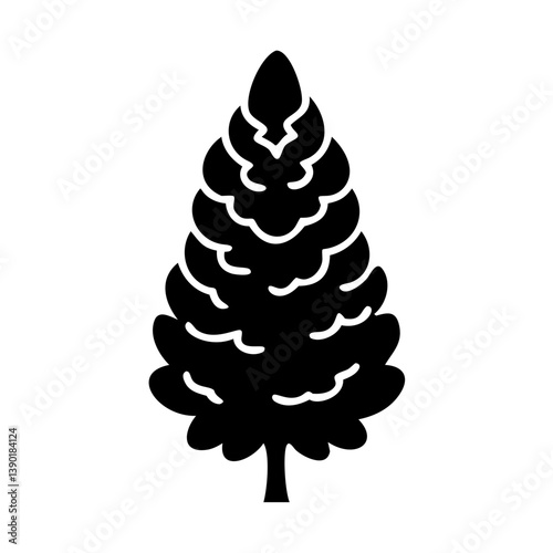 larch tree icon, larch tree line art - simple line art of larch tree, perfect for larch tree logos and icons
