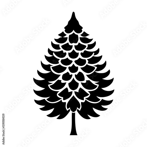 larch tree icon, larch tree line art - simple line art of larch tree, perfect for larch tree logos and icons
