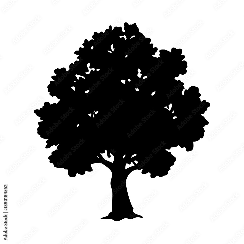 Fototapeta premium oak tree icon, oak tree line art - simple line art of oak tree, perfect for oak tree logos and icons