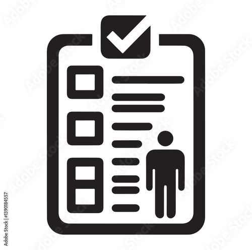 Minimal Checklist logotype, to-do list with checkmarks icon Silhouettes Vector Icon.