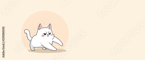 of a grumpy white cat