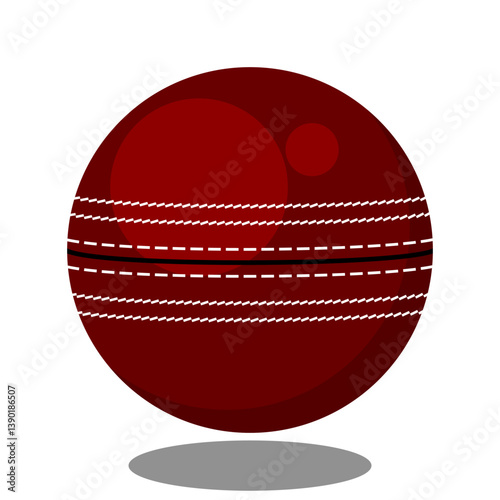 Shiny Cricket Ball with Highlights – Vector Illustration
