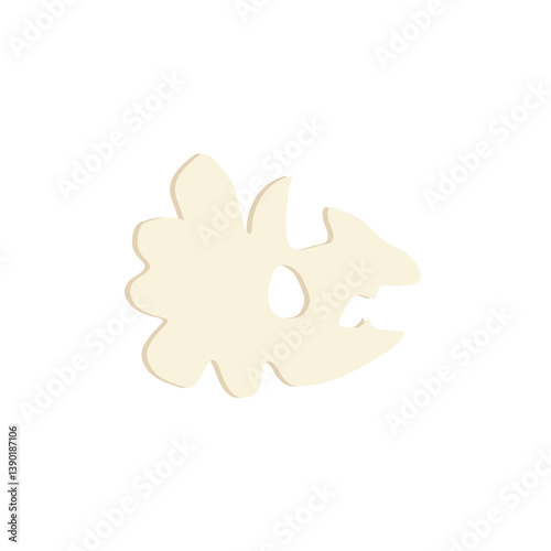 Cartoon fossil bone. Prehistoric animal fossil icon. Vector illustration.
