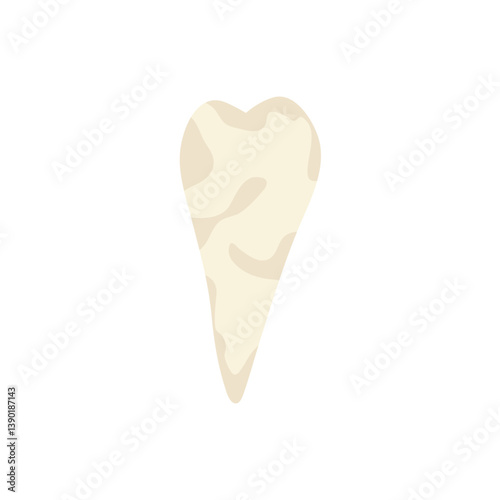 Cartoon fossil bone. Prehistoric animal fossil icon. Vector illustration.