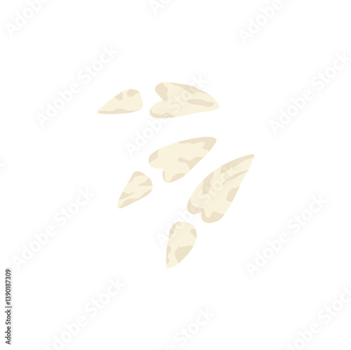 Cartoon fossil bone. Prehistoric animal fossil icon. Vector illustration.