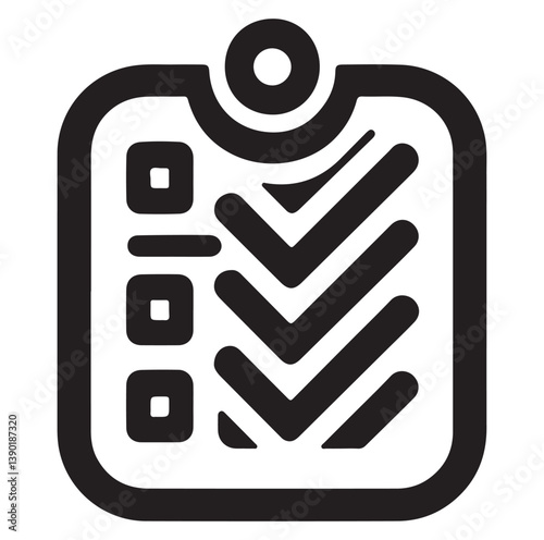 Minimal Checklist logotype, to-do list with checkmarks icon Silhouettes Vector Icon.
