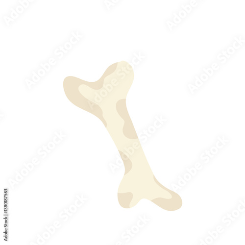 Cartoon fossil bone. Prehistoric animal fossil icon. Vector illustration.
