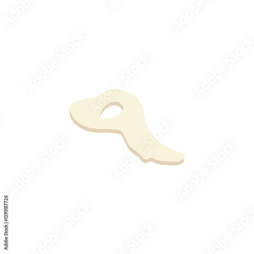 Cartoon fossil bone. Prehistoric animal fossil icon. Vector illustration.