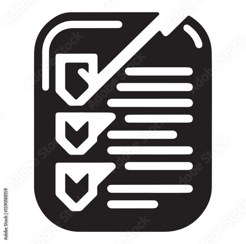 Minimal Checklist logotype, to-do list with checkmarks icon Silhouettes Vector Icon.