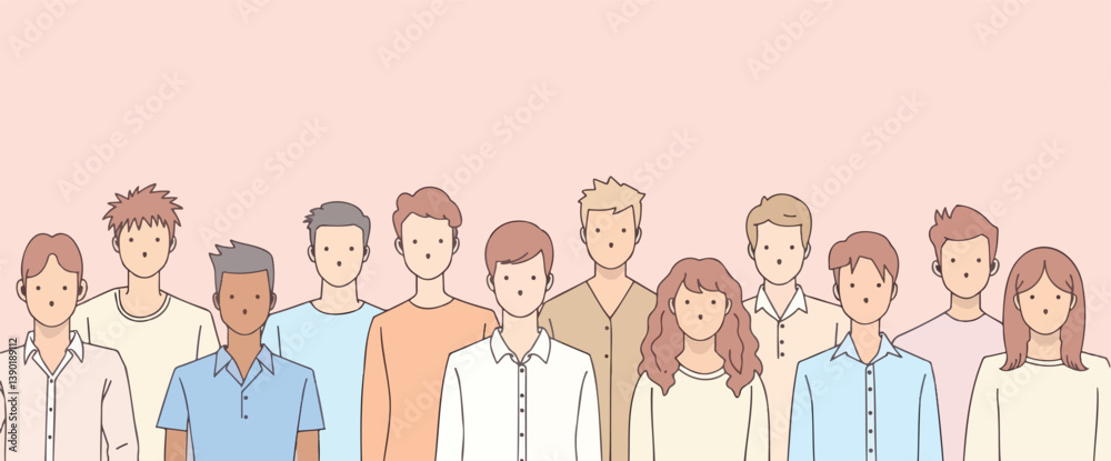 diverse group of people stand together their expressions hinting at a shared moment of anticipation. diverse group of people stand together their expressions hinting at a shared moment of anticipation.