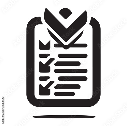 Minimal Checklist logotype, to-do list with checkmarks icon Silhouettes Vector Icon.