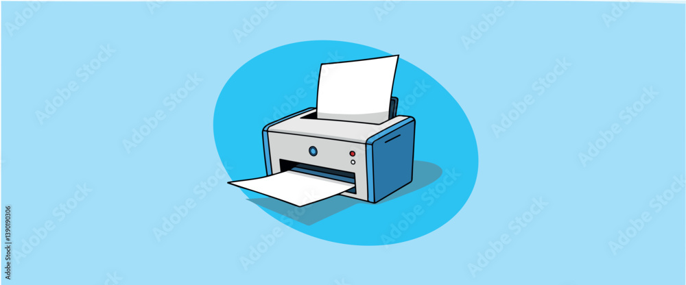 compact inkjet printer actively printing a document. compact inkjet printer actively printing a document.