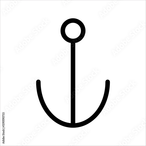 Anchor vector icon logo boat symbol pirate helm Nautical maritime simple illustration graphic doodle design