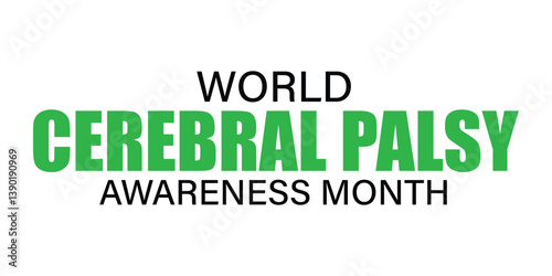World Cerebral Palsy Day awareness month Vector Design For Banner, Poster or Background green style