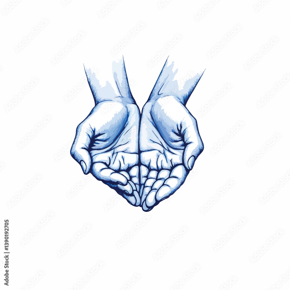two hands cupped together in a gesture of offering or receiving