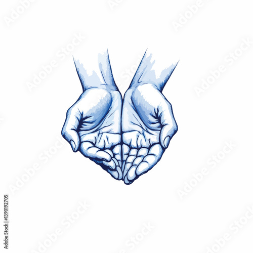 Obraz na płótnie two hands cupped together in a gesture of offering or receiving w salonie