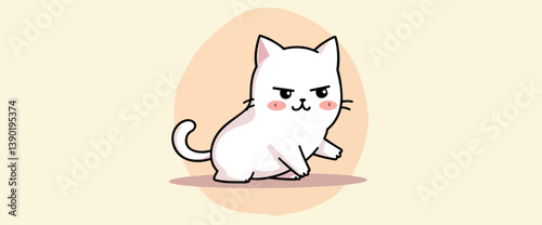 cute grumpy white cat