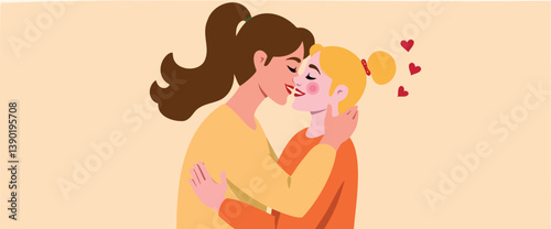 two women sharing a tender kiss expressing warmth and affection