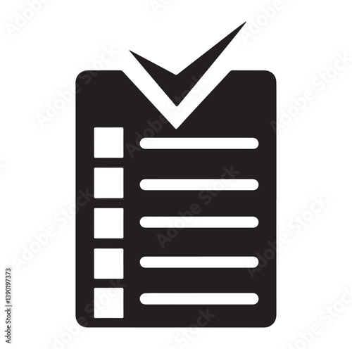 Minimal Checklist logotype, to-do list with checkmarks icon Silhouettes Vector Icon.