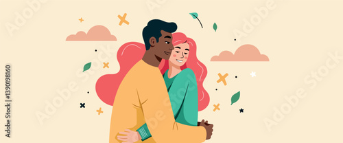 happy couple joyfully embracing radiating warmth and affection