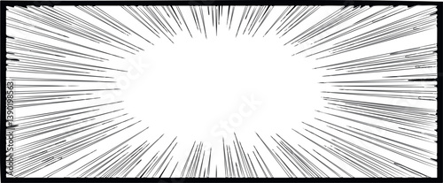 dynamic black and white radiating lines burst