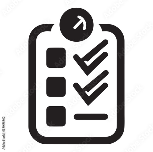 Minimal Checklist logotype, to-do list with checkmarks icon Silhouettes Vector Icon.