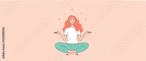 serene woman meditating in lotus position