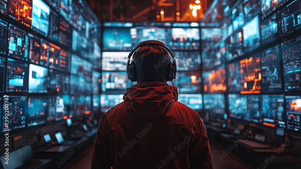 An operator monitors numerous digital screens in a control room showcasing logistics data and real time analytics, enhancing transportation and distribution efficiency. An operator monitors numerous digital screens in a control room showcasing logistics data and real time analytics, enhancing transportation and distribution efficiency.