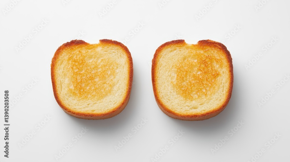 Slices of Toasted Bread on White Background Slices of Toasted Bread on White Background