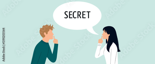man and woman keeping a secret depicted in a soft-toned