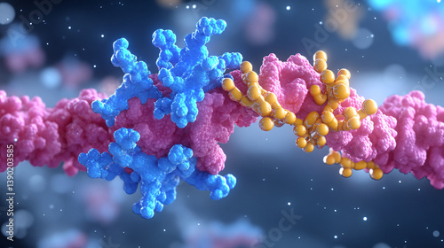3D Visualization of Complex Drug Molecules Binding to Target Receptors