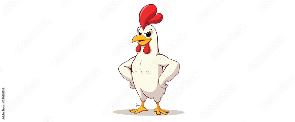 Fototapeta premium confident cartoon rooster