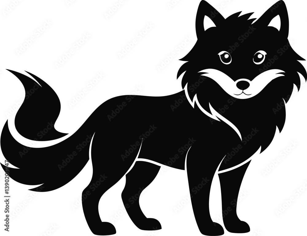 Fototapeta premium black and white wolf, vector illustration of wolf.