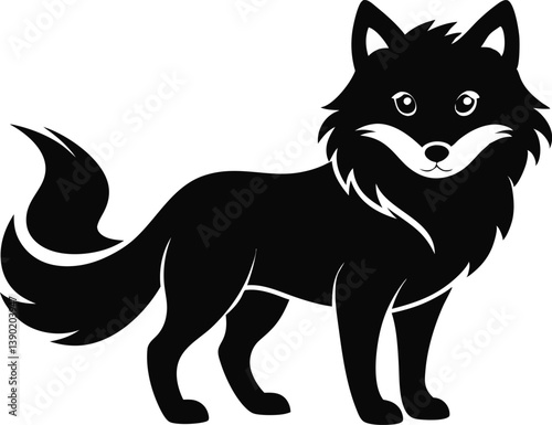 black and white wolf, vector illustration of wolf.
