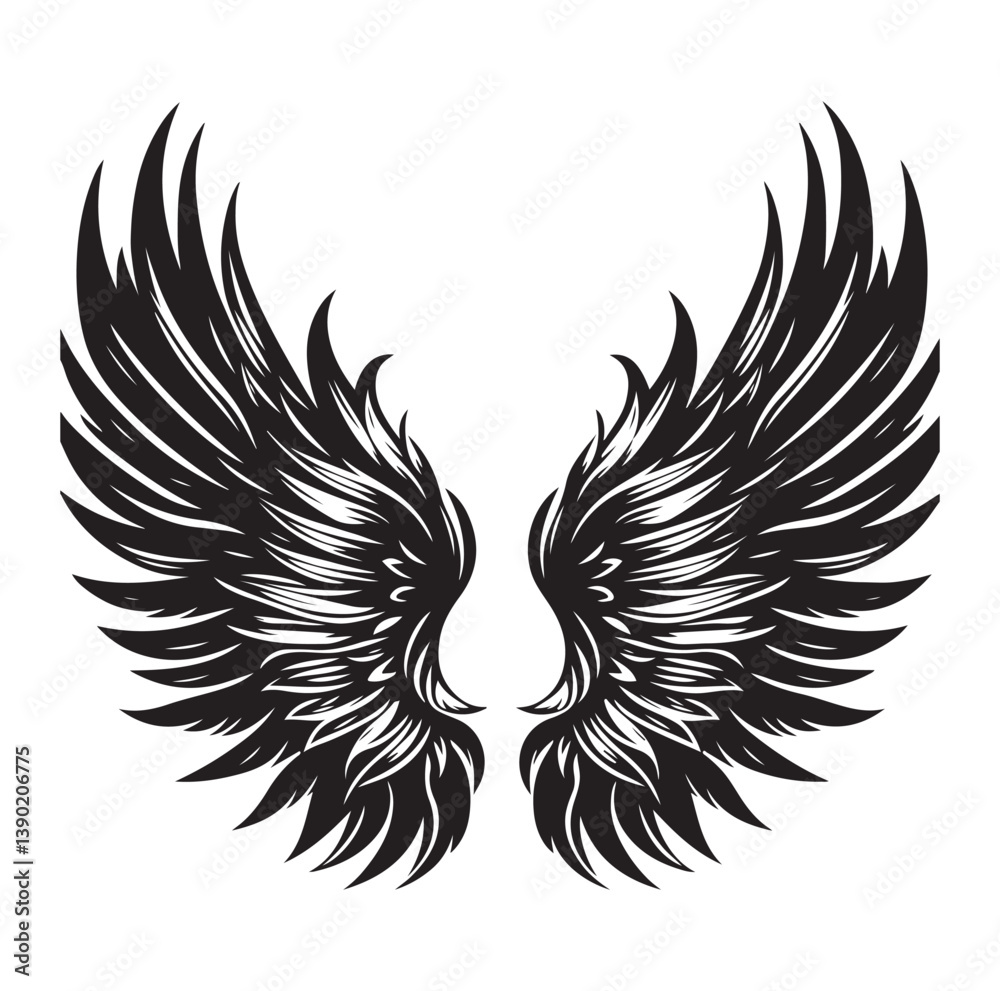 Obraz premium Wings icons silhouette vector for your design on white background