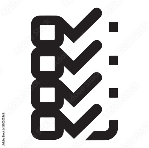 Minimal Checklist logotype, to-do list with checkmarks icon Silhouettes Vector Icon.