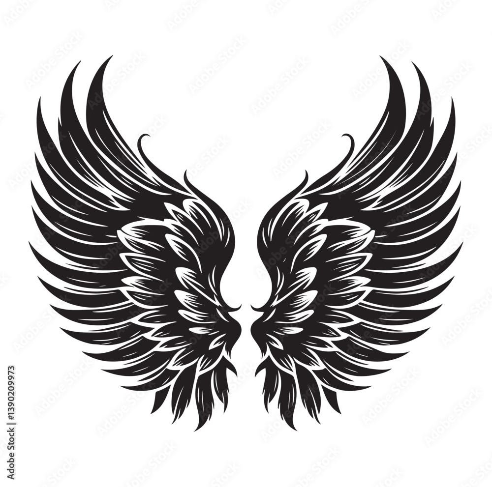 Obraz premium Wings icons silhouette vector for your design on white background
