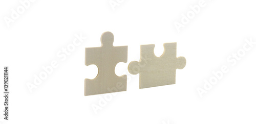 Puzzle pieces interlocking creative workspace image studio close-up problem solving concept