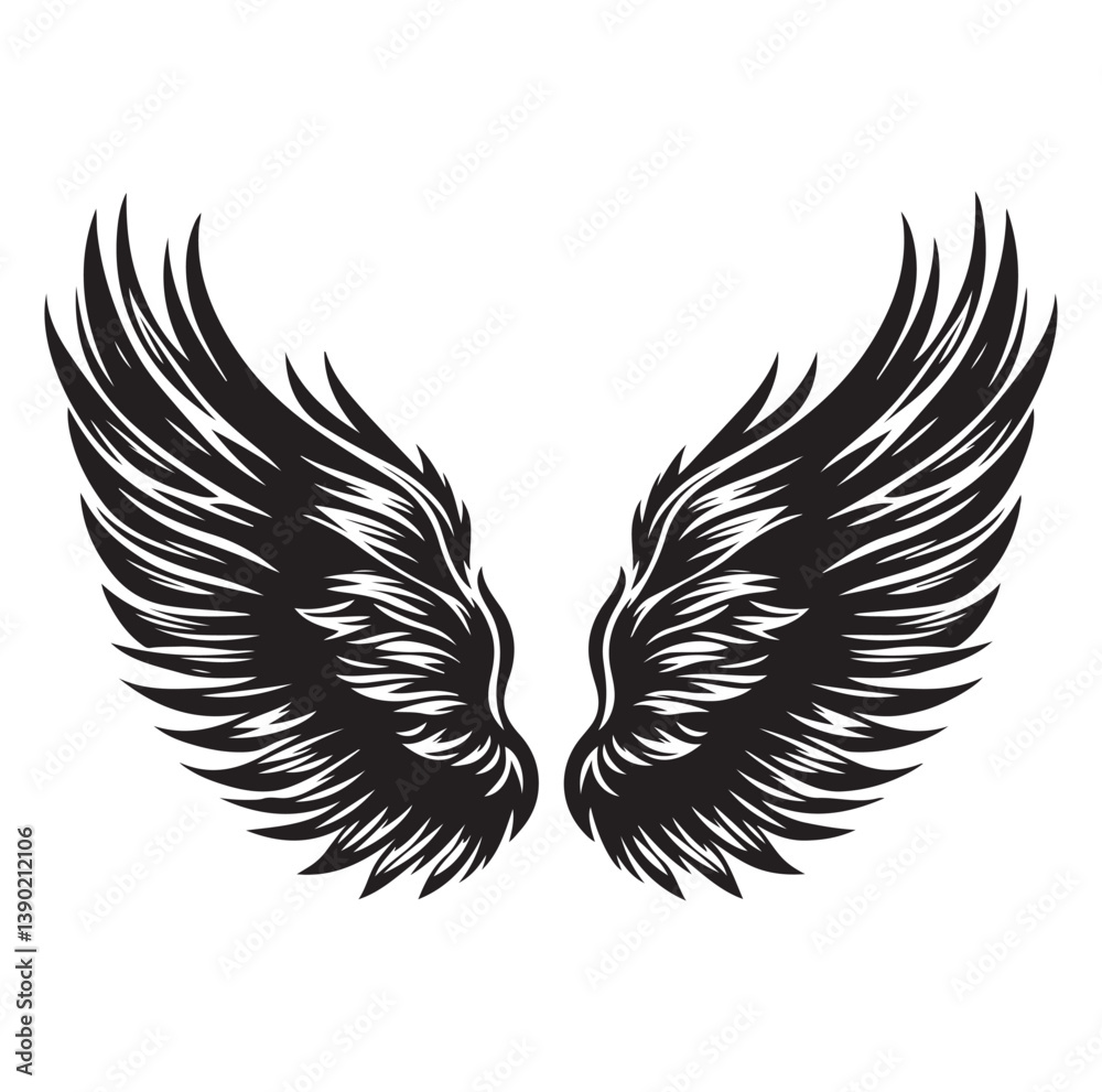 Wings icons silhouette vector for your design on white background Wings icons silhouette vector for your design on white background