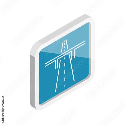 3D Isometric Flat Vector Set of Highway Icons, Road Signs. Item 6